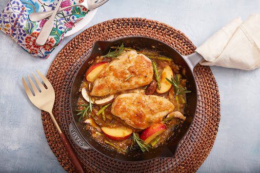 One Skillet Savory Peach Chicken