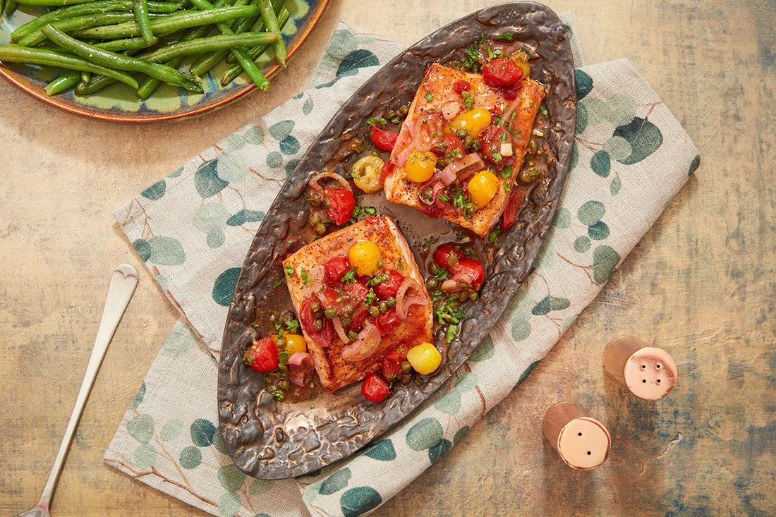 Pan-Roasted Salmon with Tomato Vinaigrette