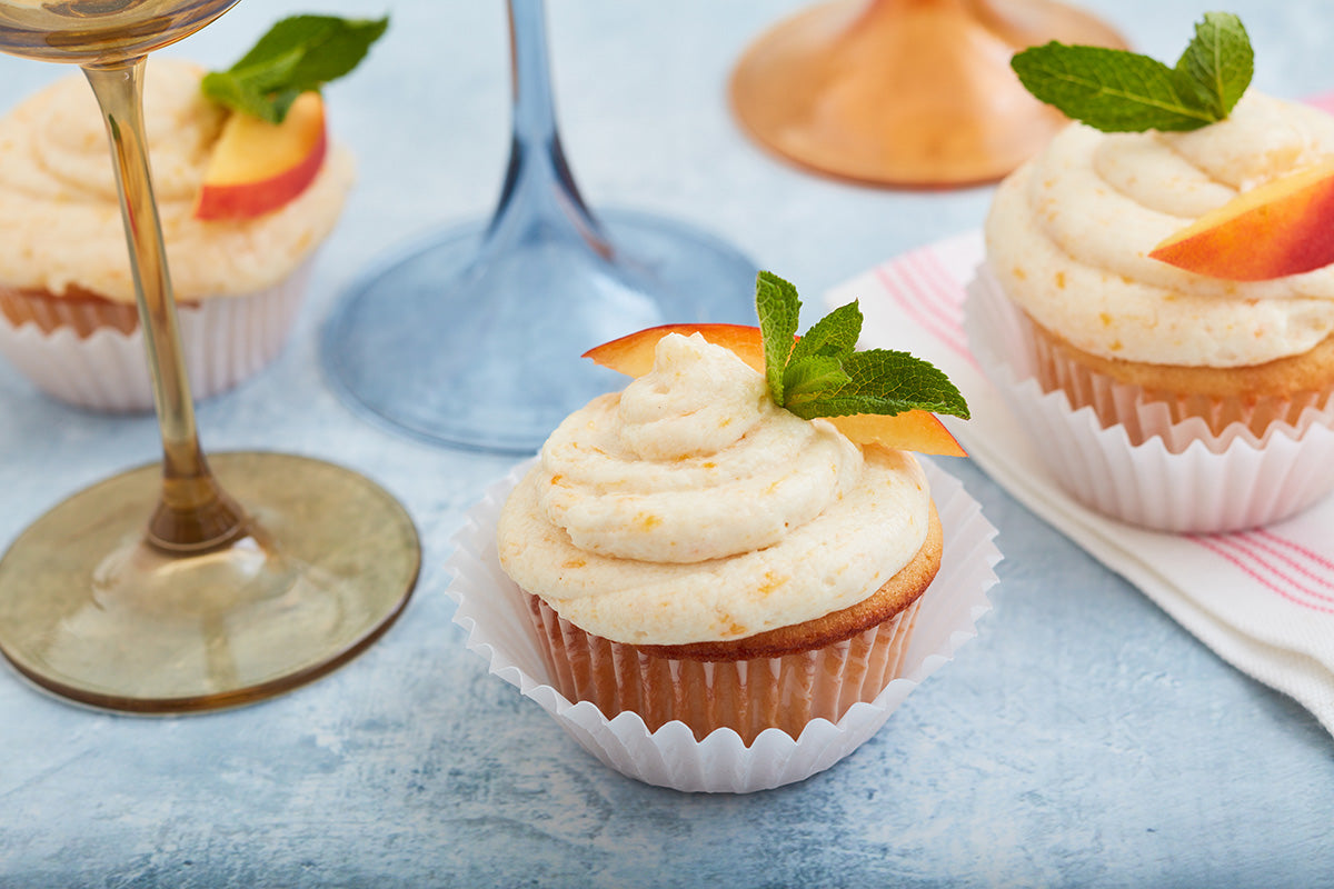 Peach Pound Cake Cupcakes with Peach Conserve by Woodhill Cottage