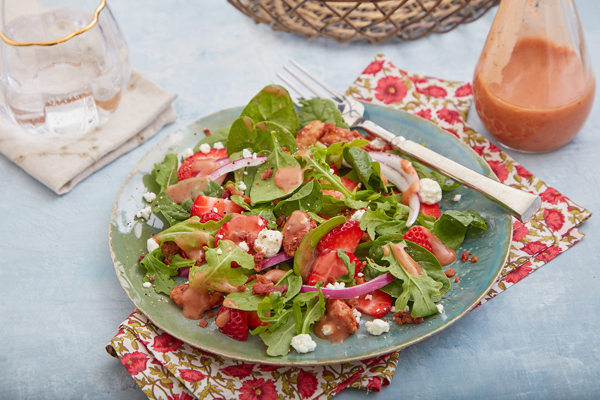 Strawberry Salad with Strawberry Balsamic Dressing by Woodhill Cottage
