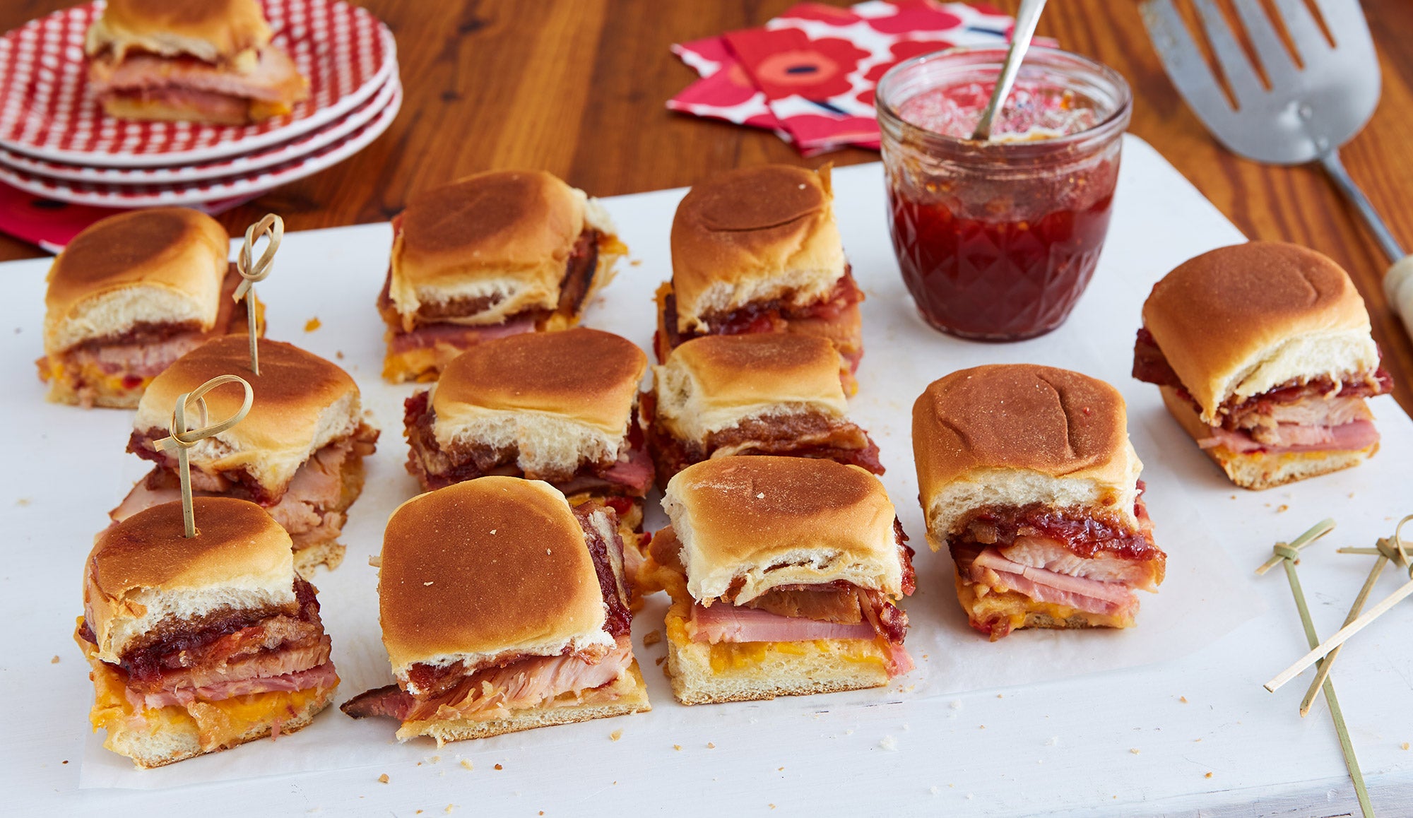 Hawaiian Ham Roll Sliders with Tomato Jam Recipe by Woodhill Cottage