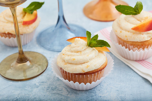 Peach Pound Cake Cupcakes Recipe by Woodhill Cottage
