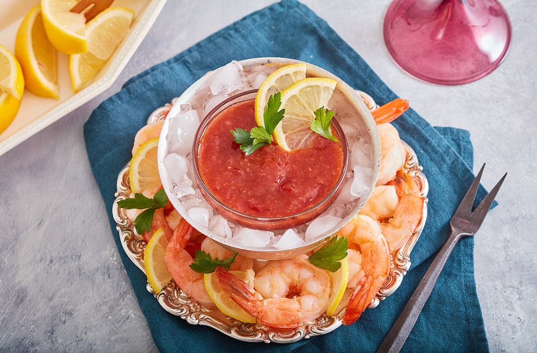 Shrimp with Sweet Chili Cocktail Sauce by Woodhill Cottage