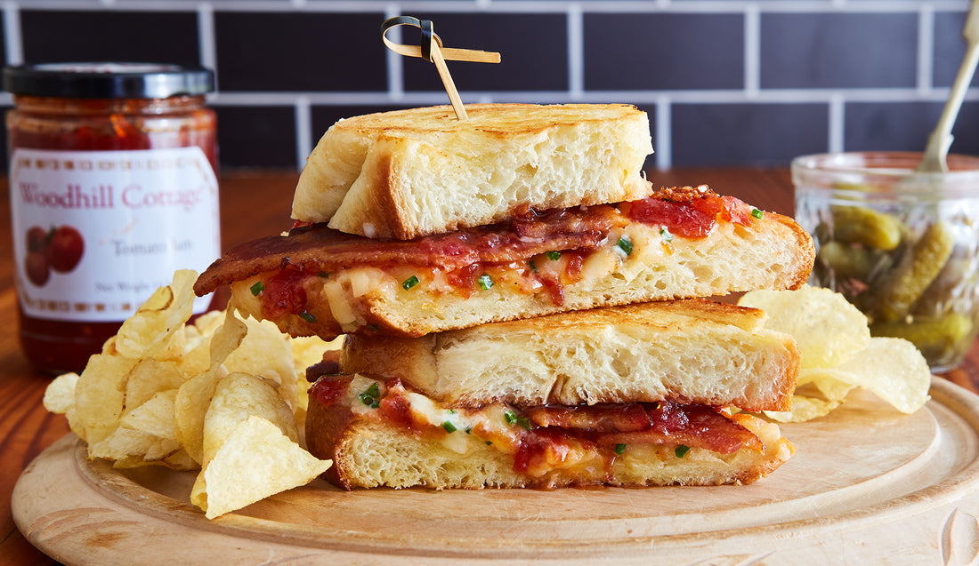 Gourmet Grilled Cheese with Bacon and Tomato Jam Recipe by Woodhill Cottage