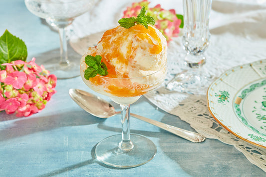 Peach Conserve Swirled Ice Cream