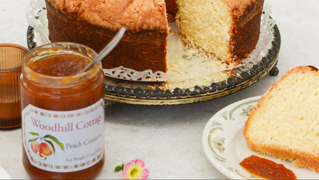 Woodhill Cottage Peach Pound Cake Recipe with Peach Conserve