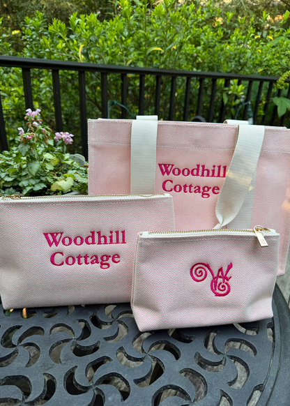 Pink Embroidered Large Pouch
